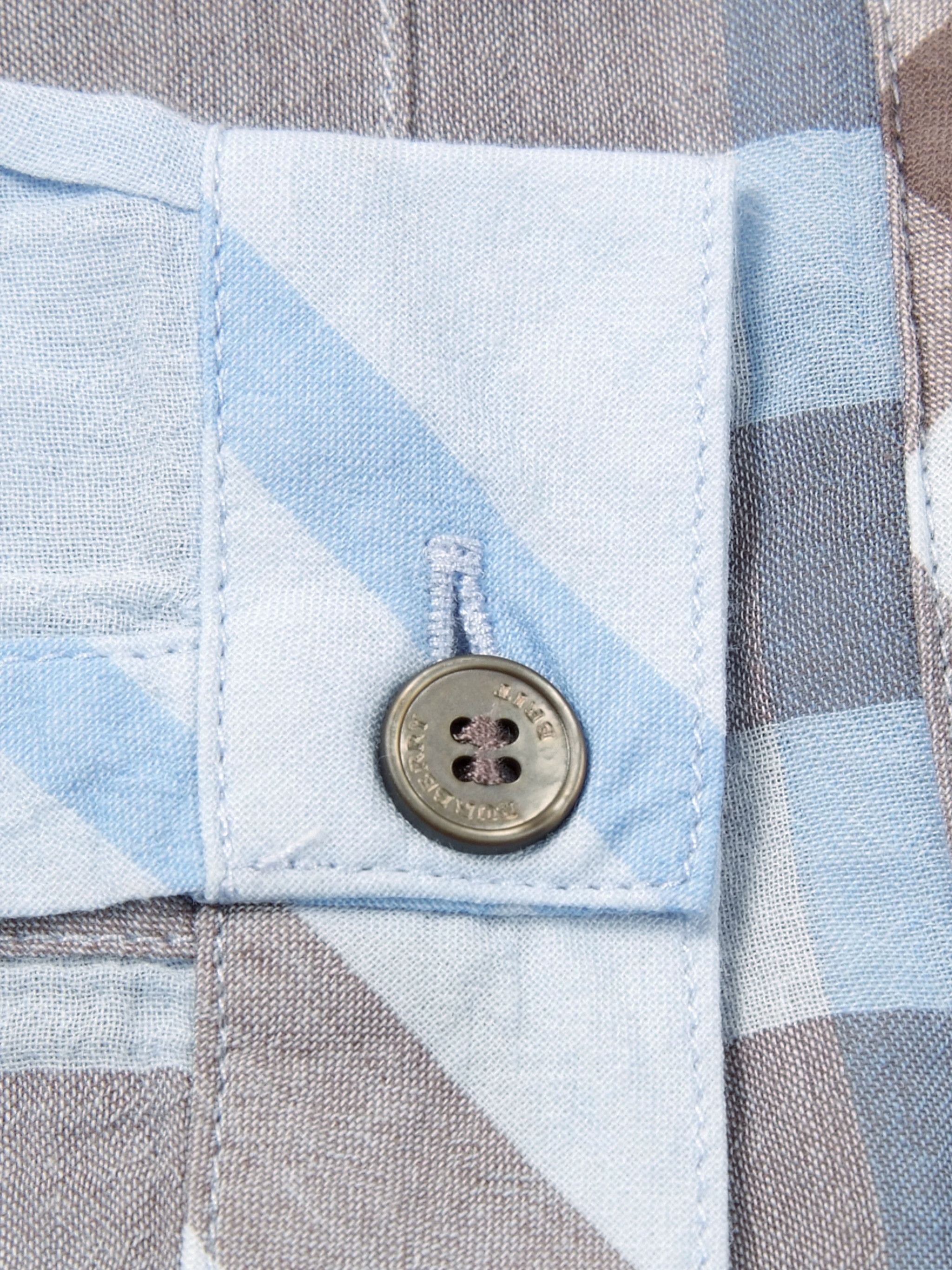 Burberry Burberry Checkered Shirt Blouse Lightblue Size M / US 6-8 / IT 42-44 - 9 Thumbnail