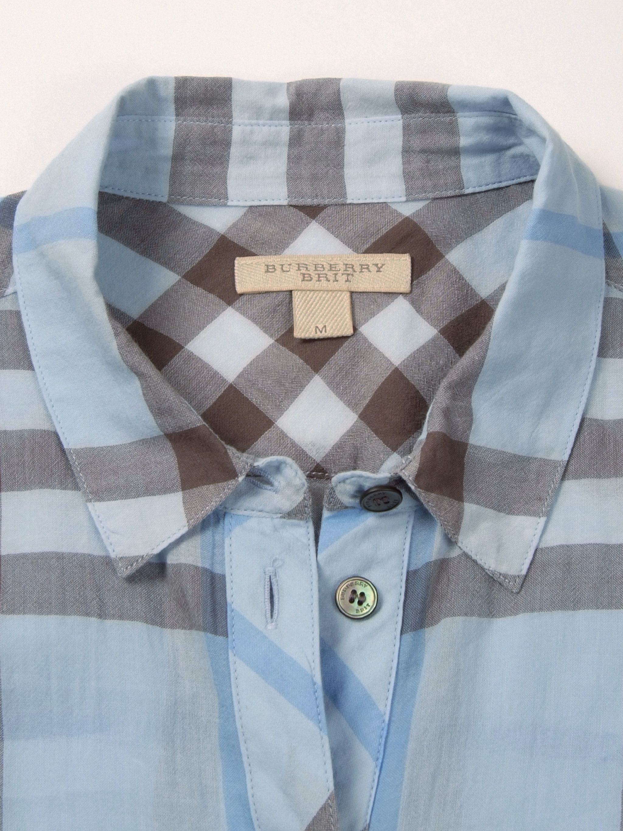 Burberry Burberry Checkered Shirt Blouse Lightblue Size M / US 6-8 / IT 42-44 - 4 Thumbnail
