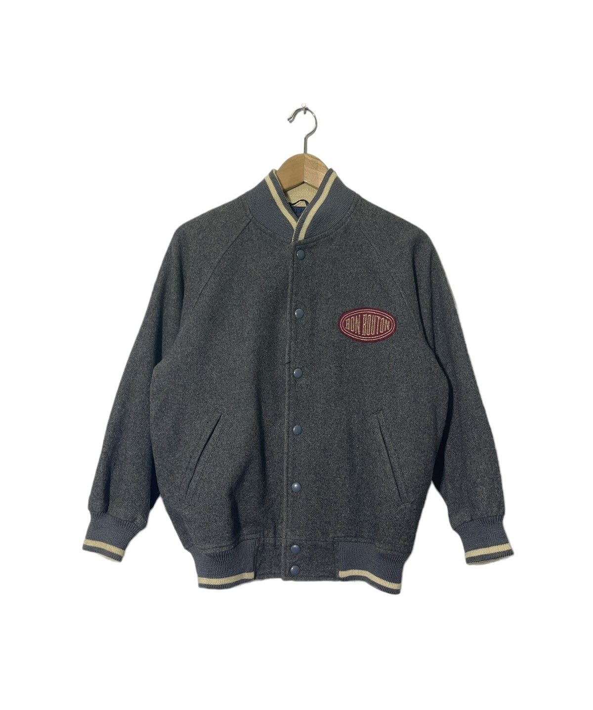 Japanese Brand × Vintage VINTAGE BON BOUTON WOOL VARSITY JACKET Size US M / EU 48-50 / 2 - 1 Thumbnail