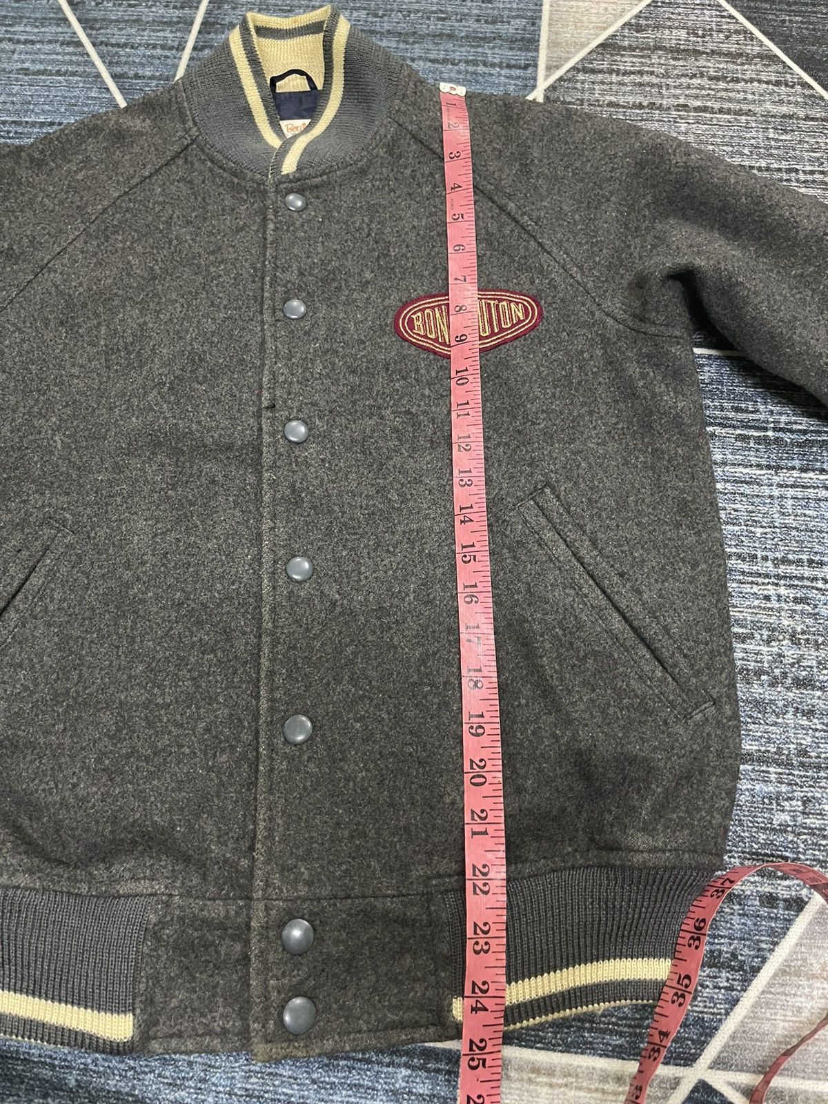 Japanese Brand × Vintage VINTAGE BON BOUTON WOOL VARSITY JACKET Size US M / EU 48-50 / 2 - 12 Thumbnail