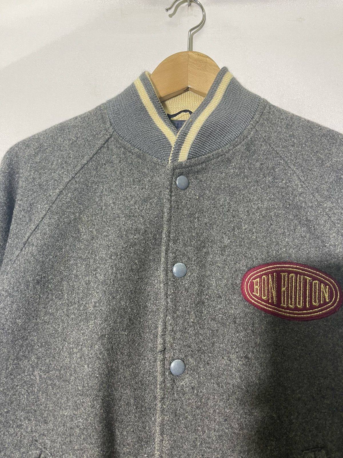 Japanese Brand × Vintage VINTAGE BON BOUTON WOOL VARSITY JACKET Size US M / EU 48-50 / 2 - 5 Thumbnail