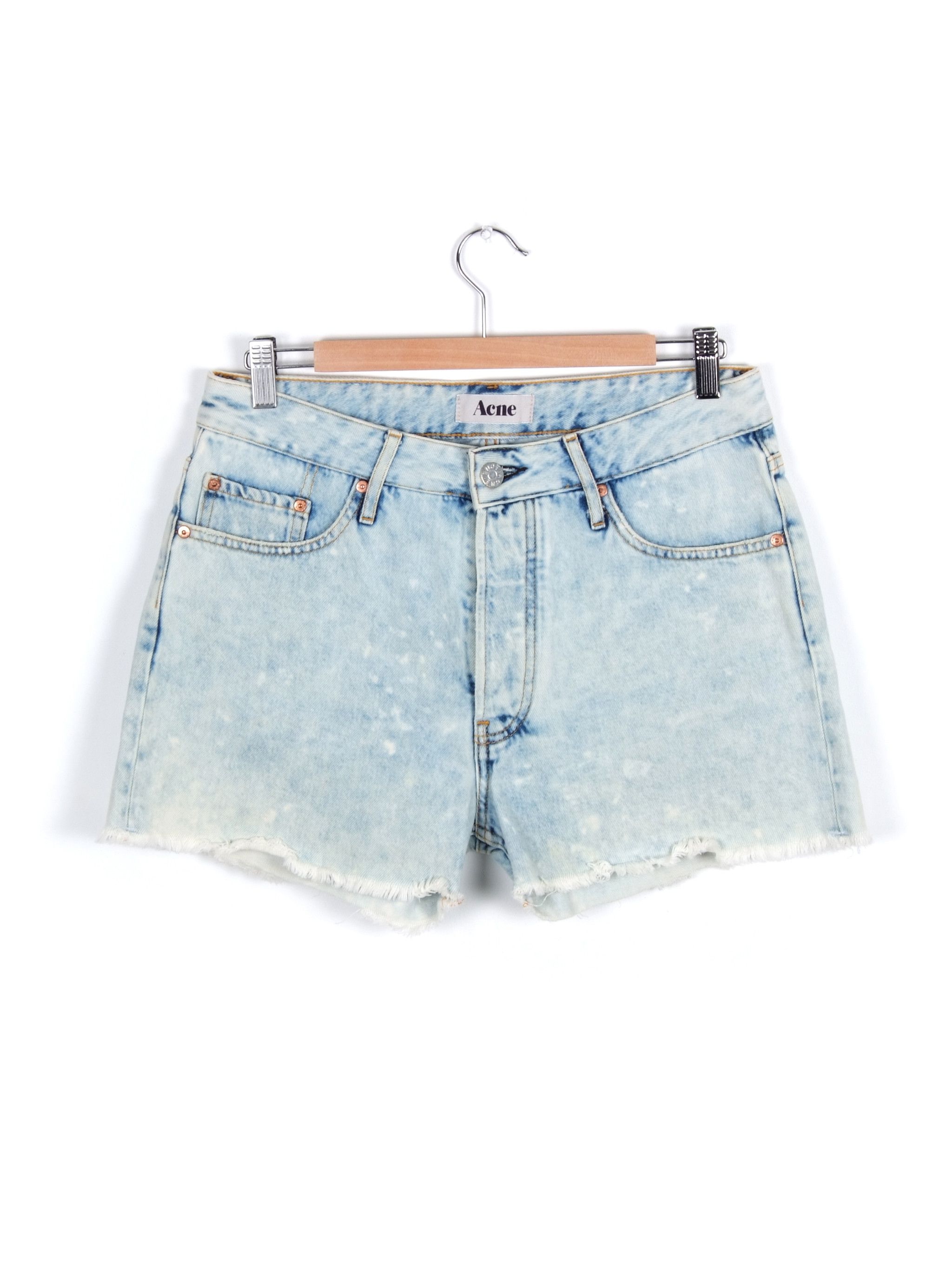 Acne Studios ACNE Bleached Cut Out Jeans Shorts Size 28" / US 6 / IT 42 - 1 Thumbnail