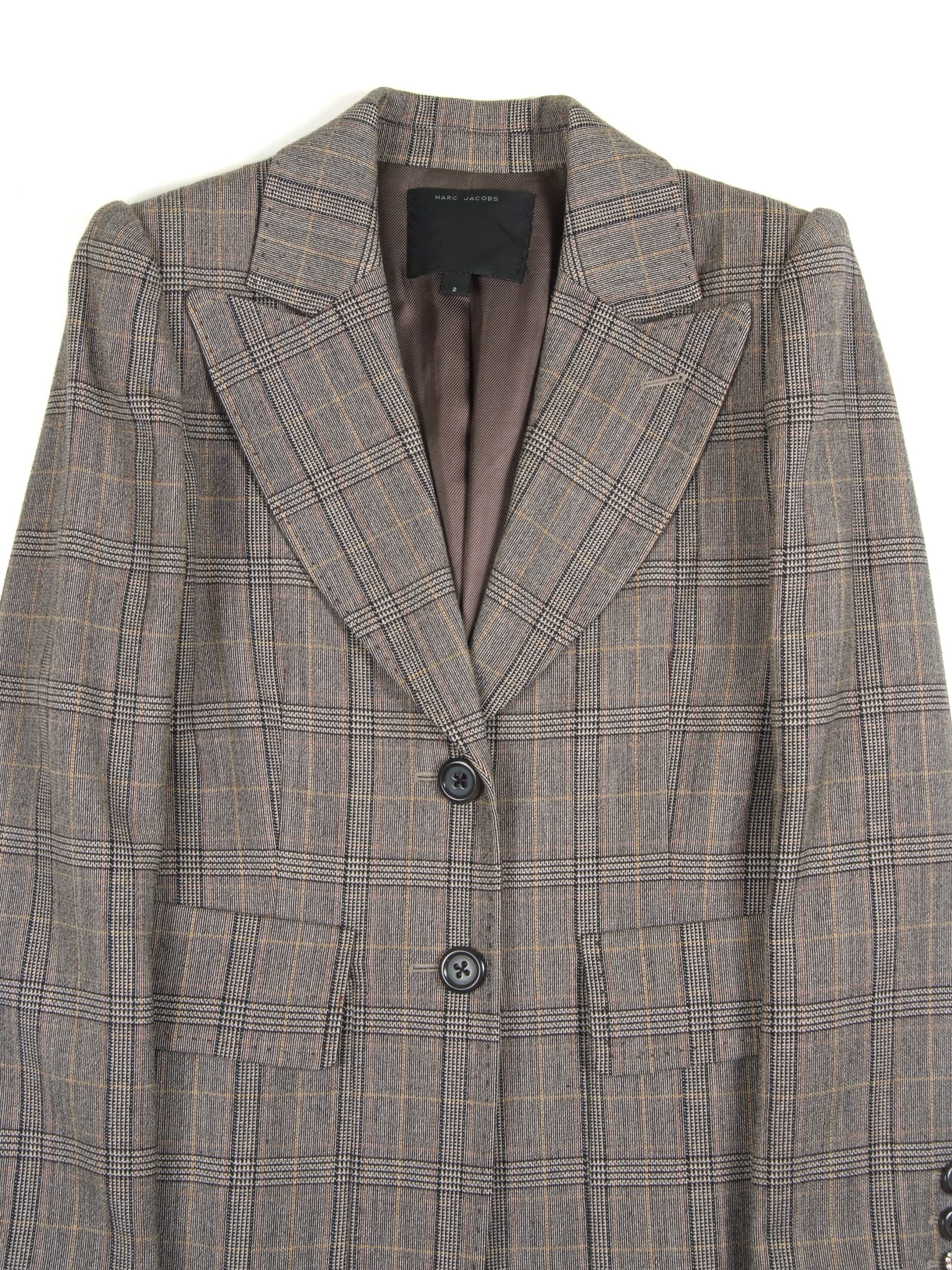 Marc Jacobs Vintage Main Line Marc Jacobs Plaid Wool Blazer Made in USA Size XS / US 0-2 / IT 36-38 - 3 Thumbnail
