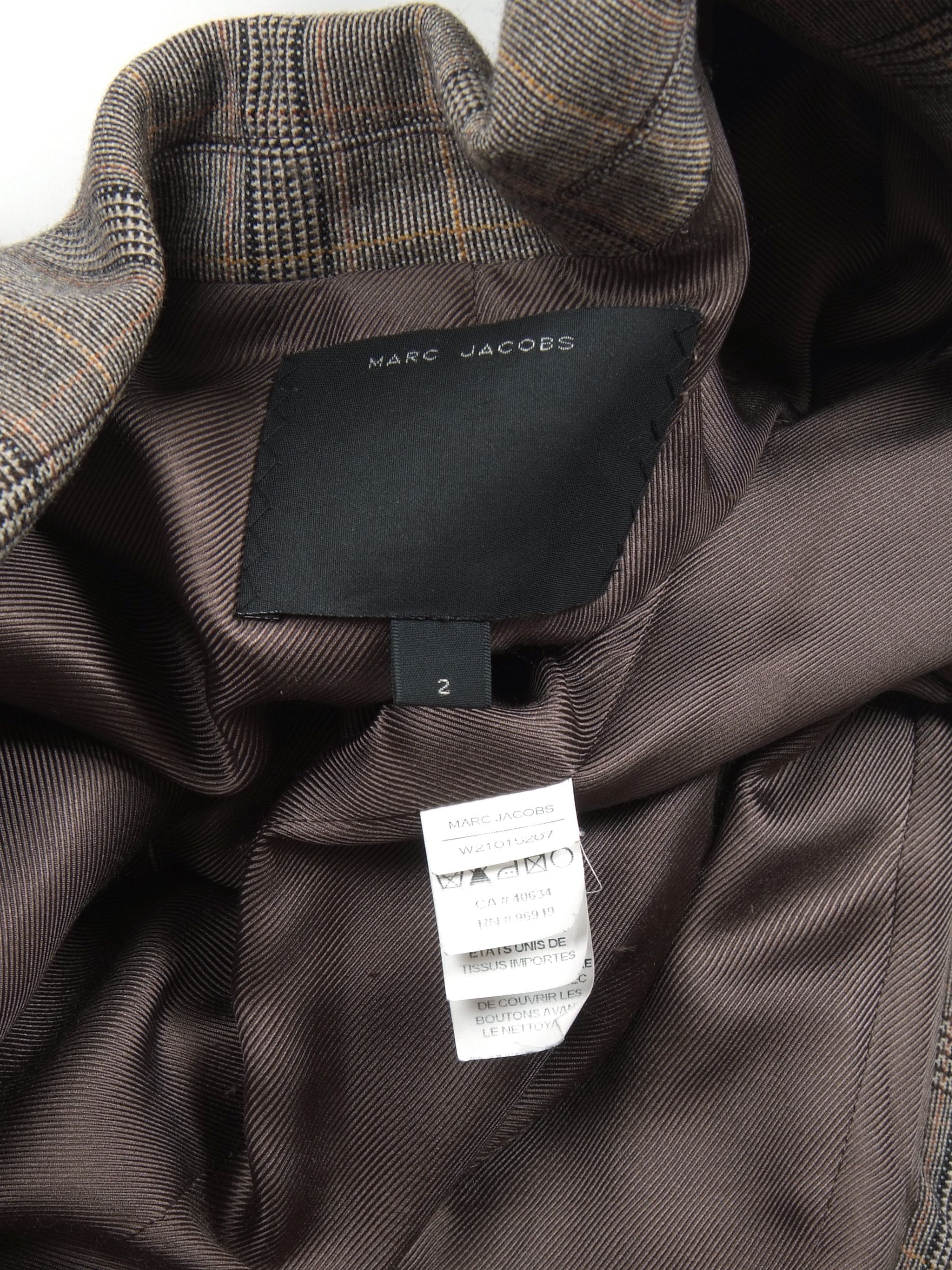 Marc Jacobs Vintage Main Line Marc Jacobs Plaid Wool Blazer Made in USA Size XS / US 0-2 / IT 36-38 - 9 Thumbnail