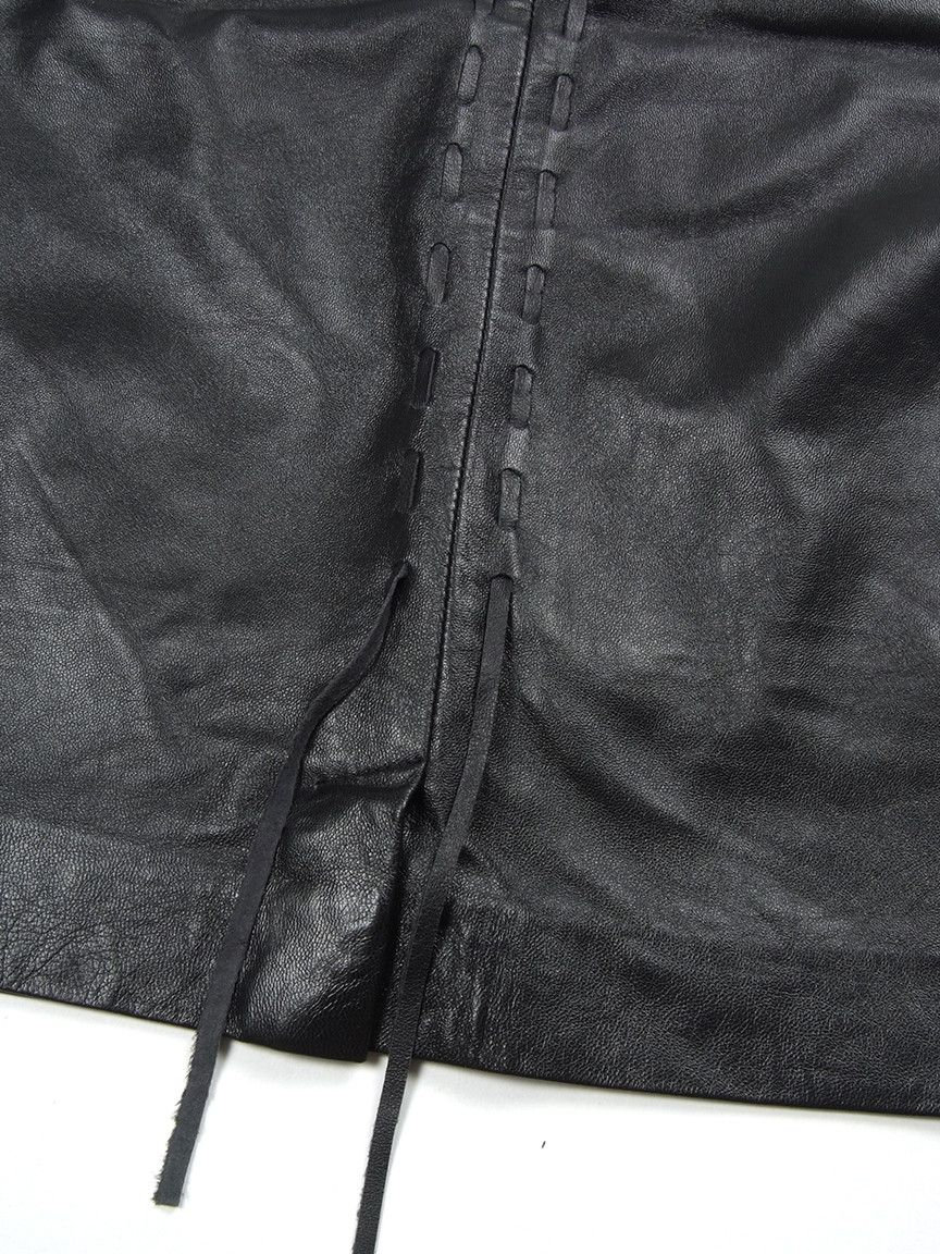 Genuine Leather × Vintage Vintage Le Iene Leather Black Mini Skirt Size 27" / US 4 / IT 40 - 3 Thumbnail