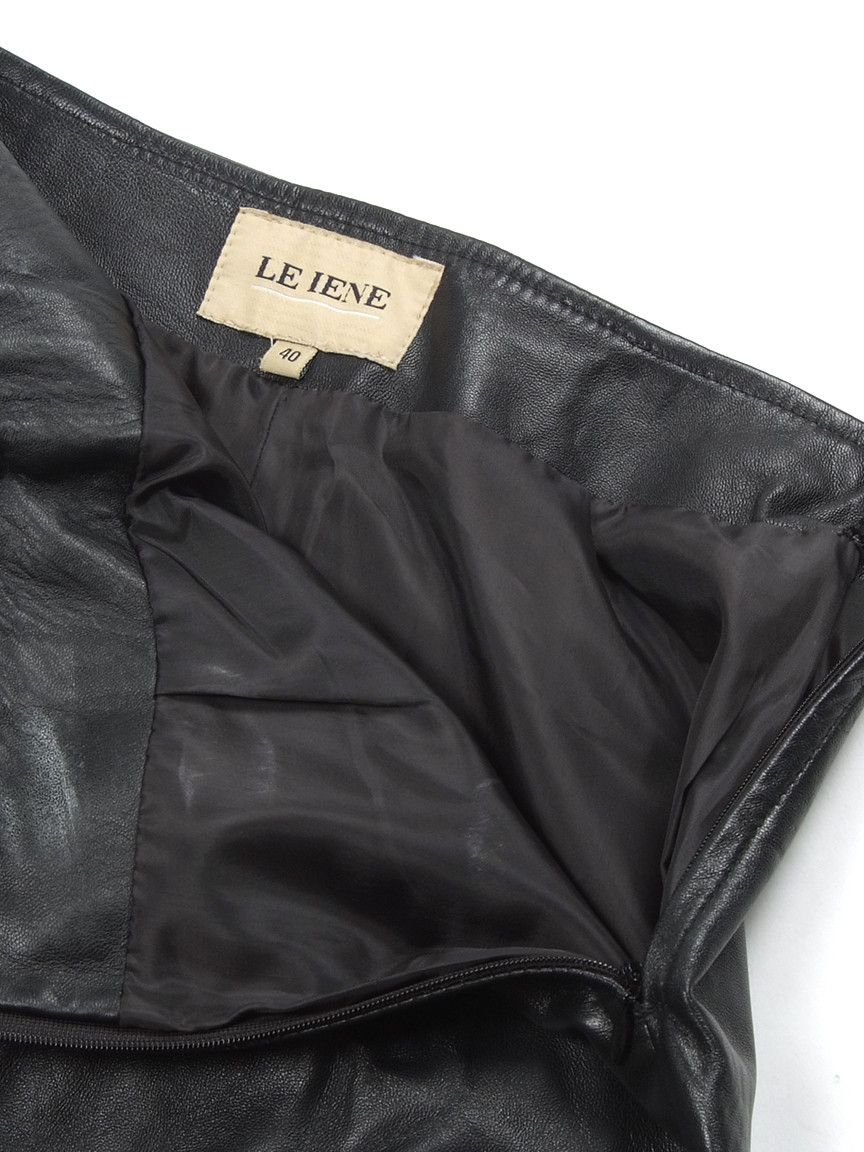 Genuine Leather × Vintage Vintage Le Iene Leather Black Mini Skirt Size 27" / US 4 / IT 40 - 4 Thumbnail