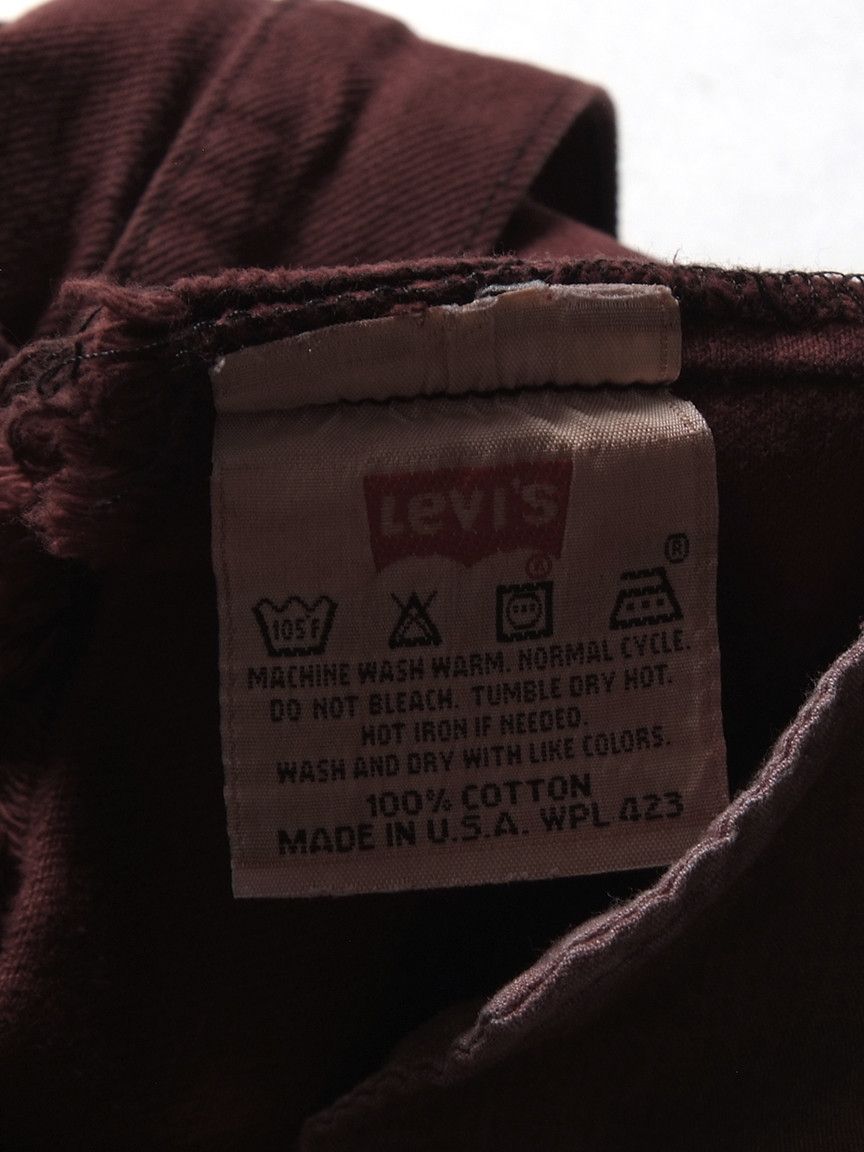 Levi's × Vintage Rare Vintage Levi's 90's USA Made Burgundy Denim Shorts Size 33" - 4 Thumbnail