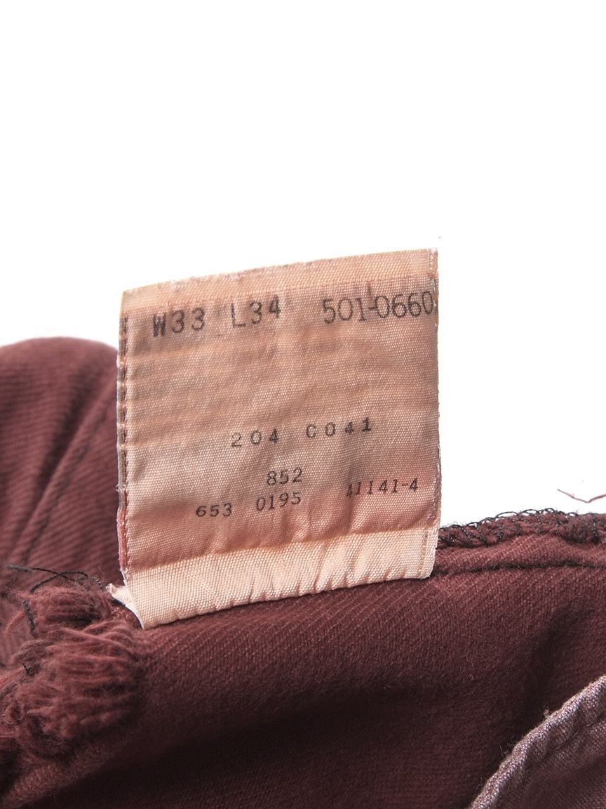 Levi's × Vintage Rare Vintage Levi's 90's USA Made Burgundy Denim Shorts Size 33" - 5 Thumbnail
