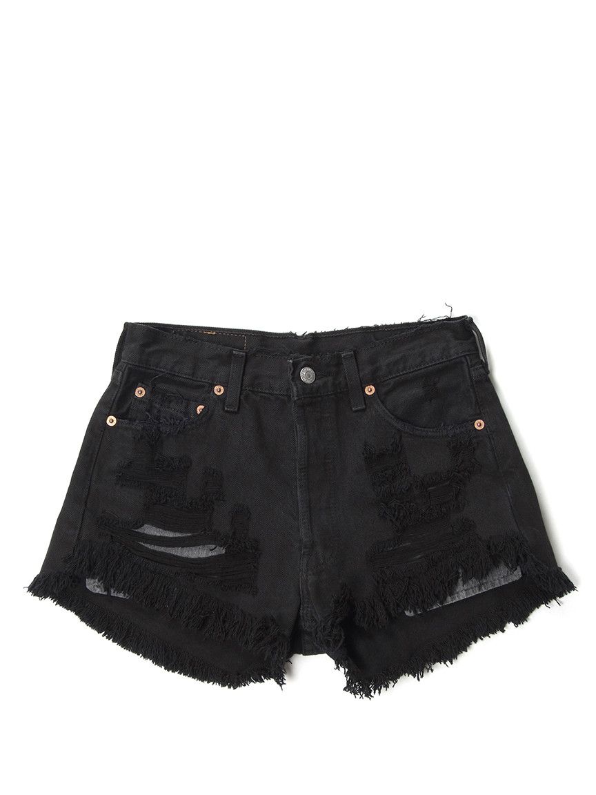 Levi's × Vintage Vintage 90'S Levi's Denim Distressed Shorts Made In UK Size 29" - 1 Thumbnail
