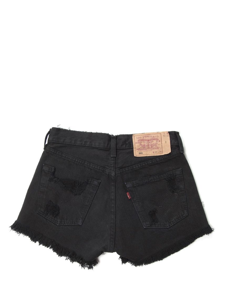 Levi's × Vintage Vintage 90'S Levi's Denim Distressed Shorts Made In UK Size 29" - 2 Thumbnail