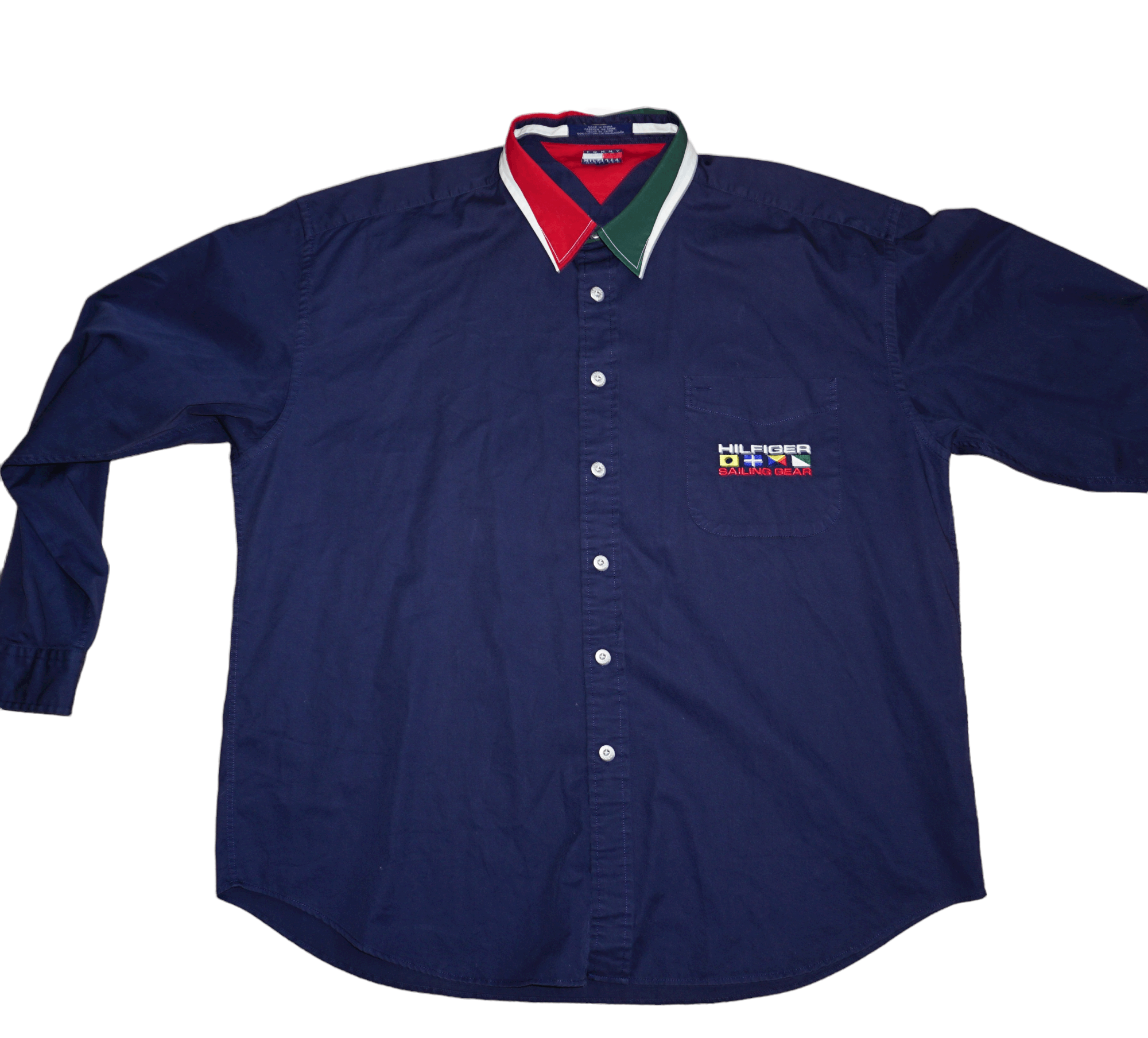 Tommy Hilfiger × Vintage Tommy Hilfiger Vintage 90s Sailing Gear Shirt Size US XXL / EU 58 / 5 - 6 Thumbnail