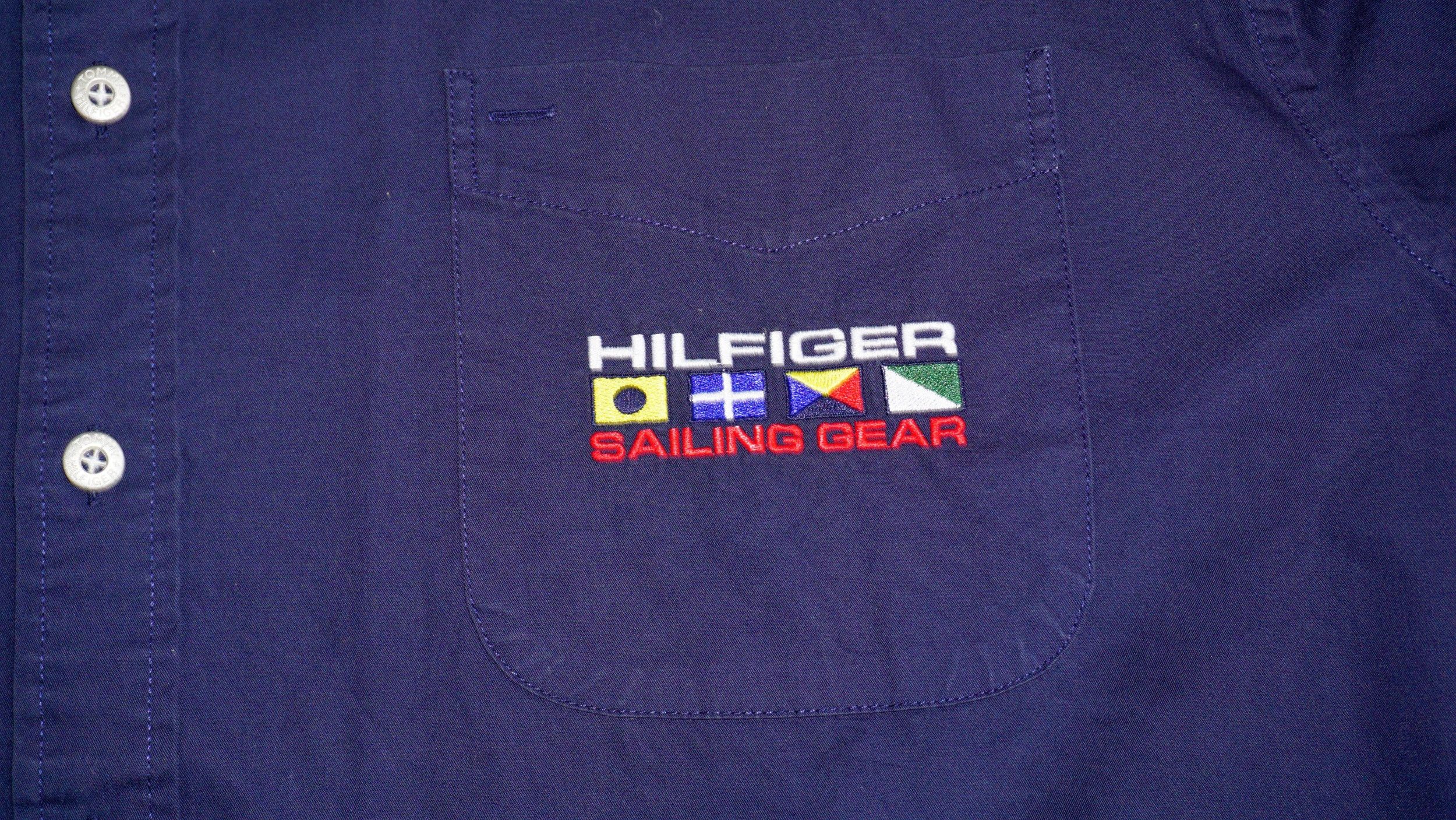 Tommy Hilfiger × Vintage Tommy Hilfiger Vintage 90s Sailing Gear Shirt Size US XXL / EU 58 / 5 - 8 Thumbnail