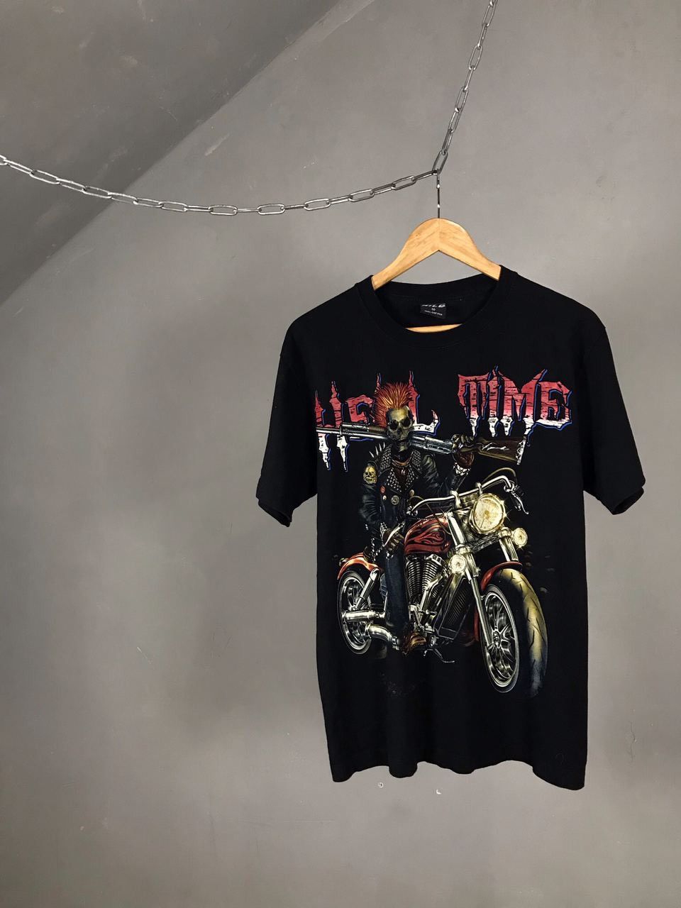 Vintage Hell time skull skeleton vintage rock tee Size US M / EU 48-50 / 2 - 1 Thumbnail