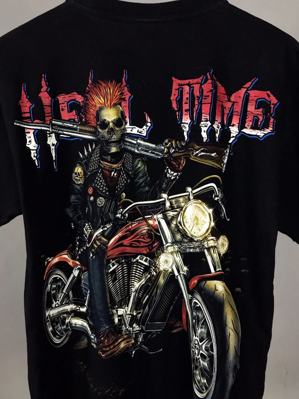 Vintage Hell time skull skeleton vintage rock tee Size US M / EU 48-50 / 2 - 7 Thumbnail