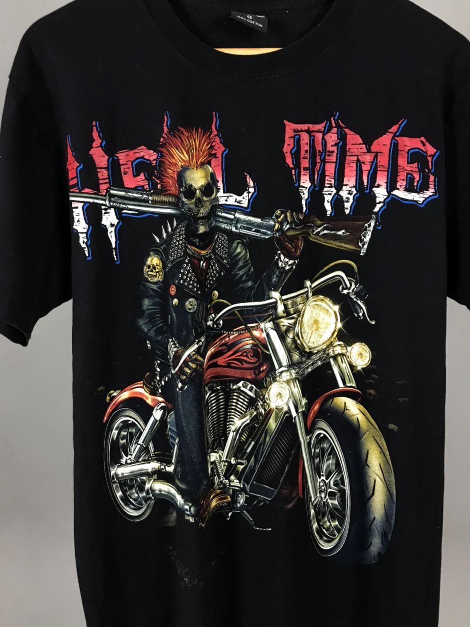 Vintage Hell time skull skeleton vintage rock tee Size US M / EU 48-50 / 2 - 3 Thumbnail