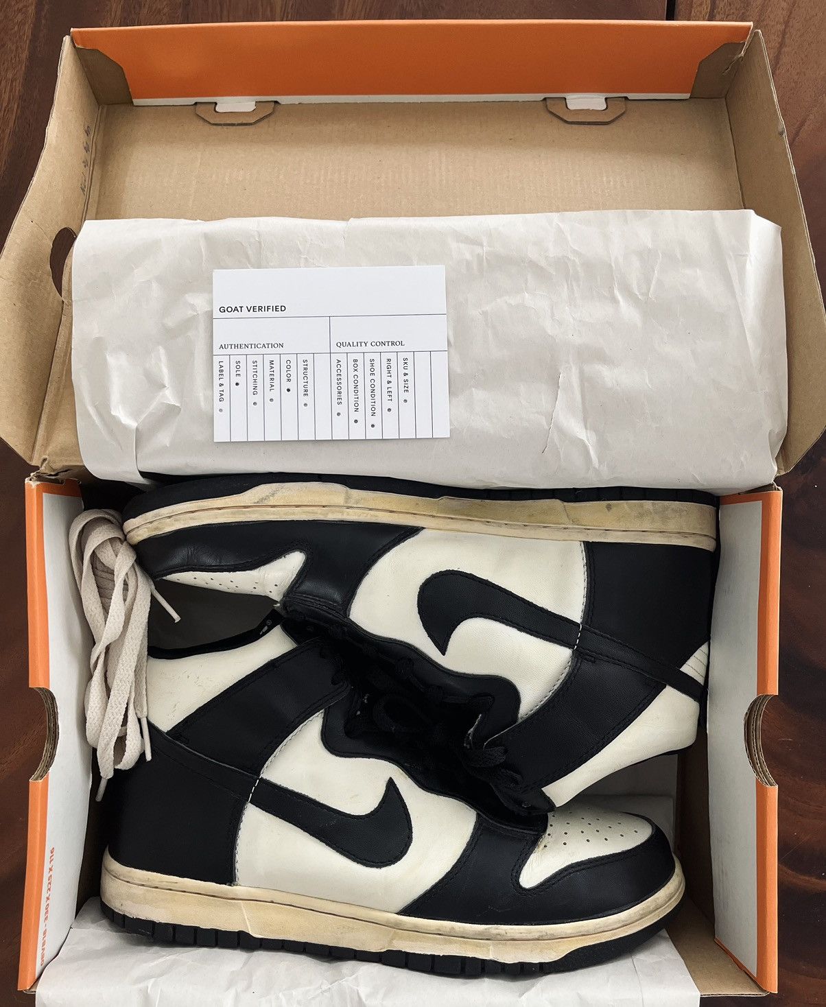 Nike NIKE DUNK HIGH (VNTG) SAIL/BLACK Size US 10.5 / EU 43-44 - 6 Thumbnail