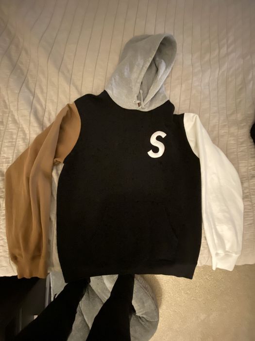 Supreme Supreme S Logo Colorblocked Hooded Sweatshirt Large | Grailed