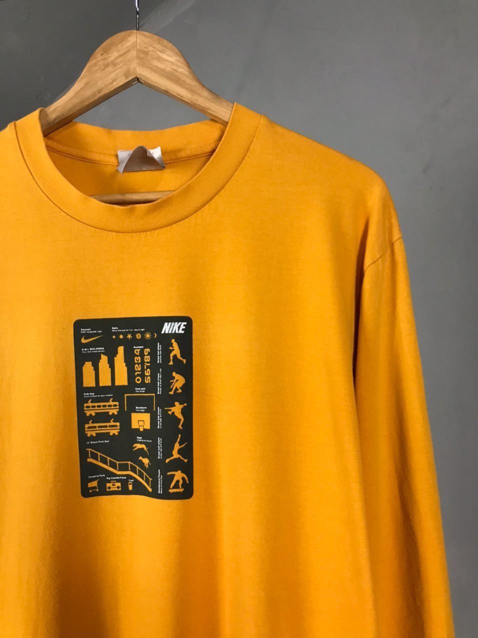 Vintage Nike swoosh streetwear vintage yellow longsleeve Size US S / EU 44-46 / 1 - 2 Thumbnail