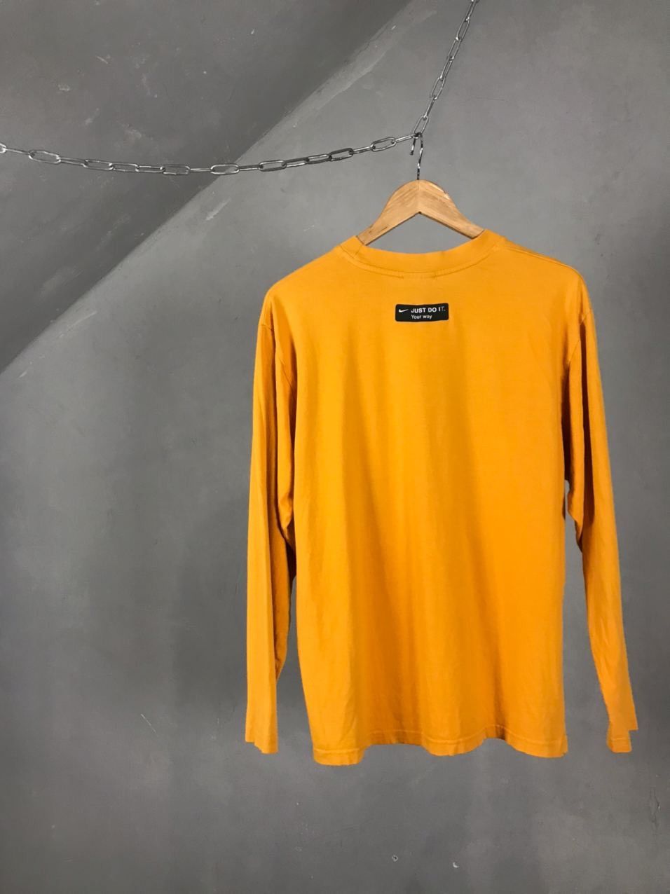 Vintage Nike swoosh streetwear vintage yellow longsleeve Size US S / EU 44-46 / 1 - 8 Thumbnail