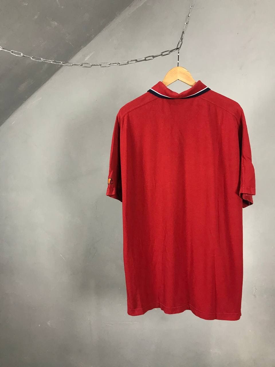 Vintage Ellesse vintage streetwear sportwear red polo tee Size US L / EU 52-54 / 3 - 8 Thumbnail
