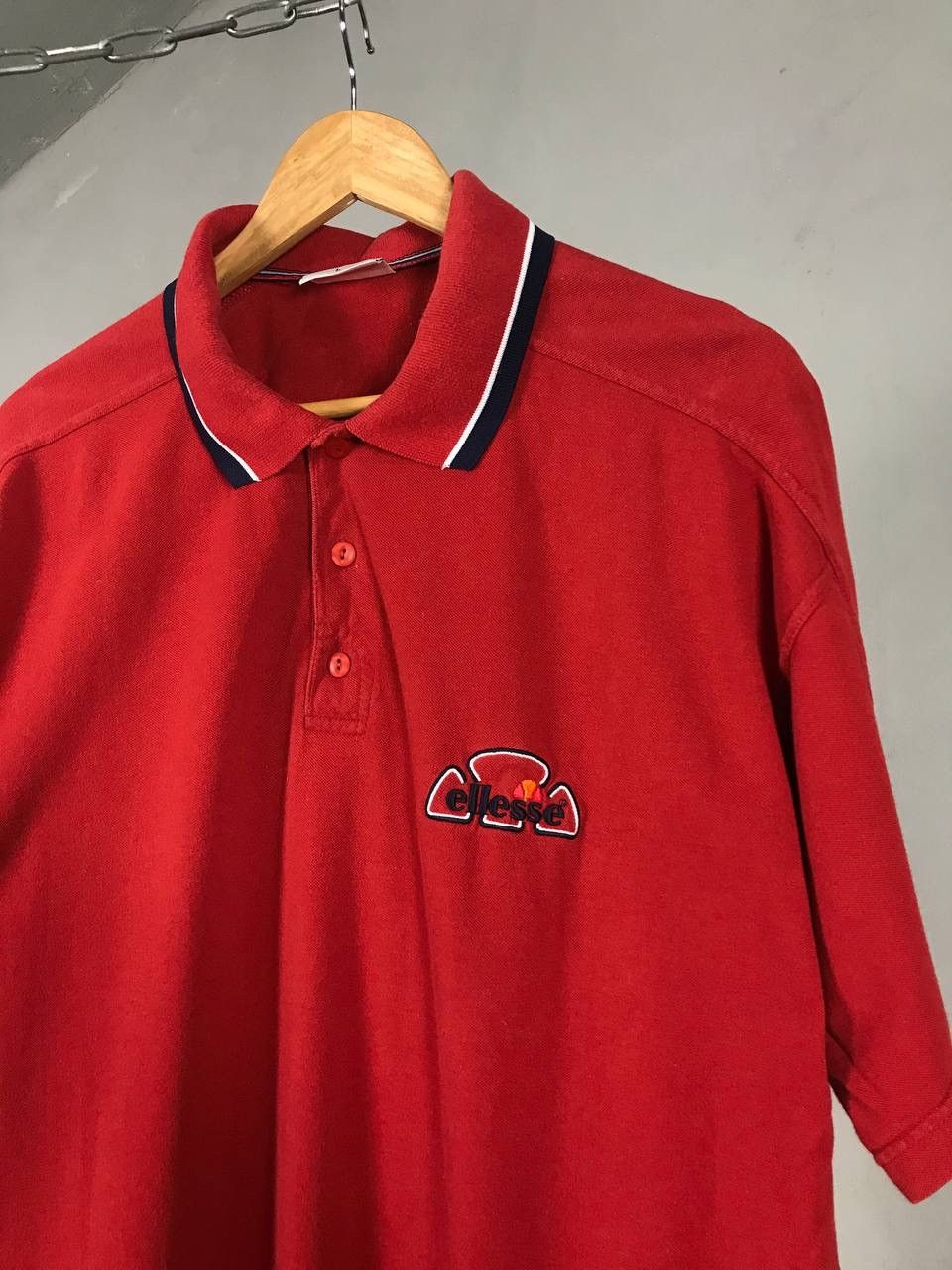 Vintage Ellesse vintage streetwear sportwear red polo tee Size US L / EU 52-54 / 3 - 2 Thumbnail