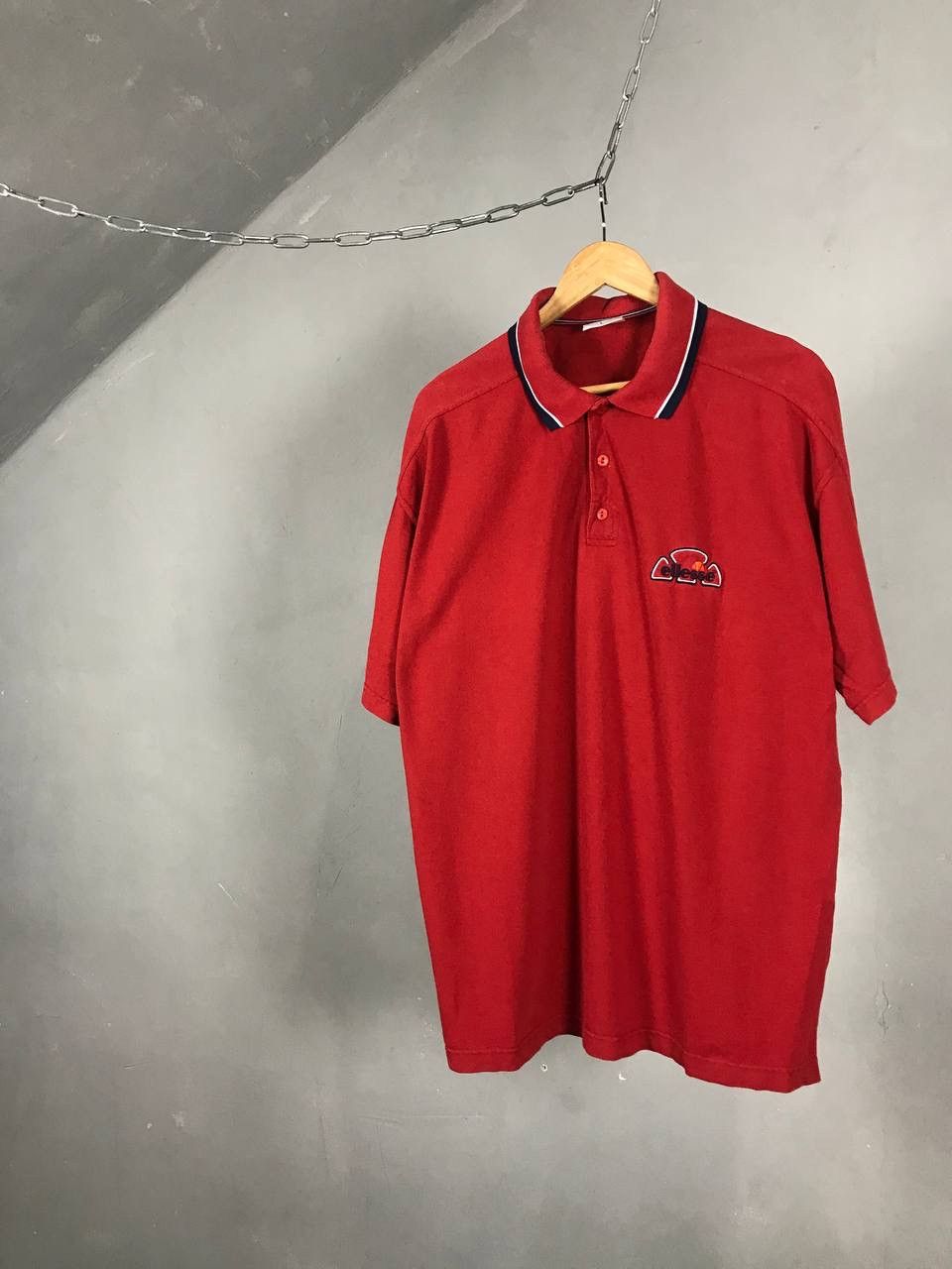 Vintage Ellesse vintage streetwear sportwear red polo tee Size US L / EU 52-54 / 3 - 1 Thumbnail