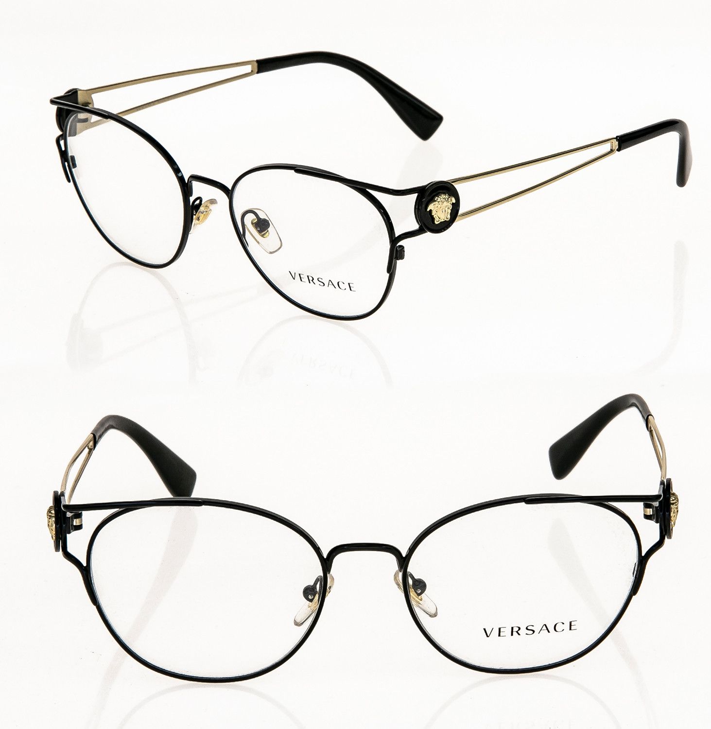 VERSACE Medusa Black Gold VE1250 Eyeglasses 1250 Optical