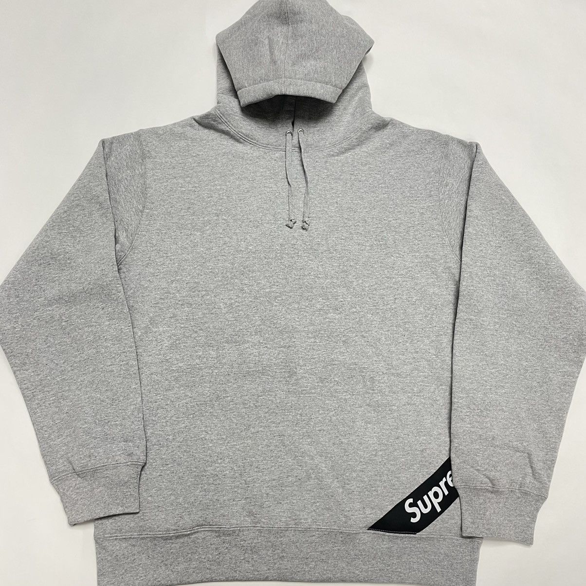 Clothing Supreme Corner Label Hoodie Gray Hoodie Supreme Corner