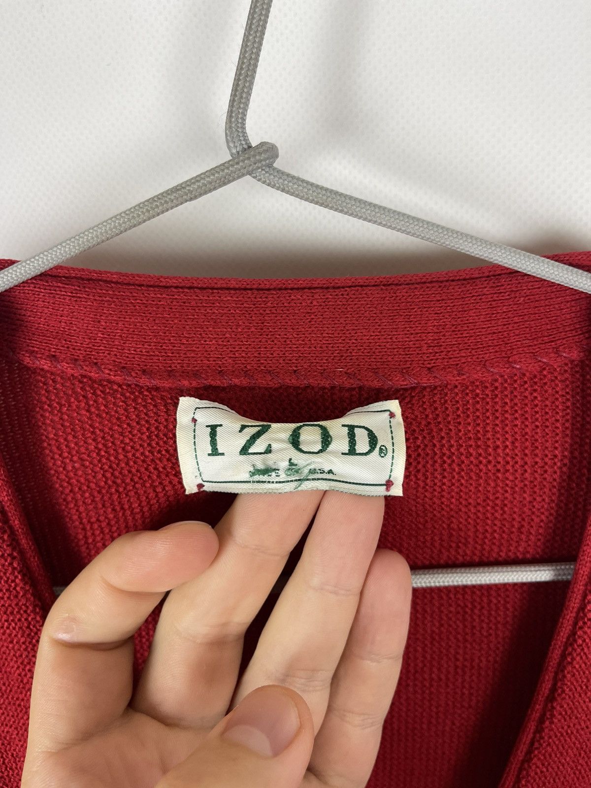 Izod × Vintage Izod Vintage made in USA knitted cardigan embroidered logo Size US L / EU 52-54 / 3 - 9 Thumbnail