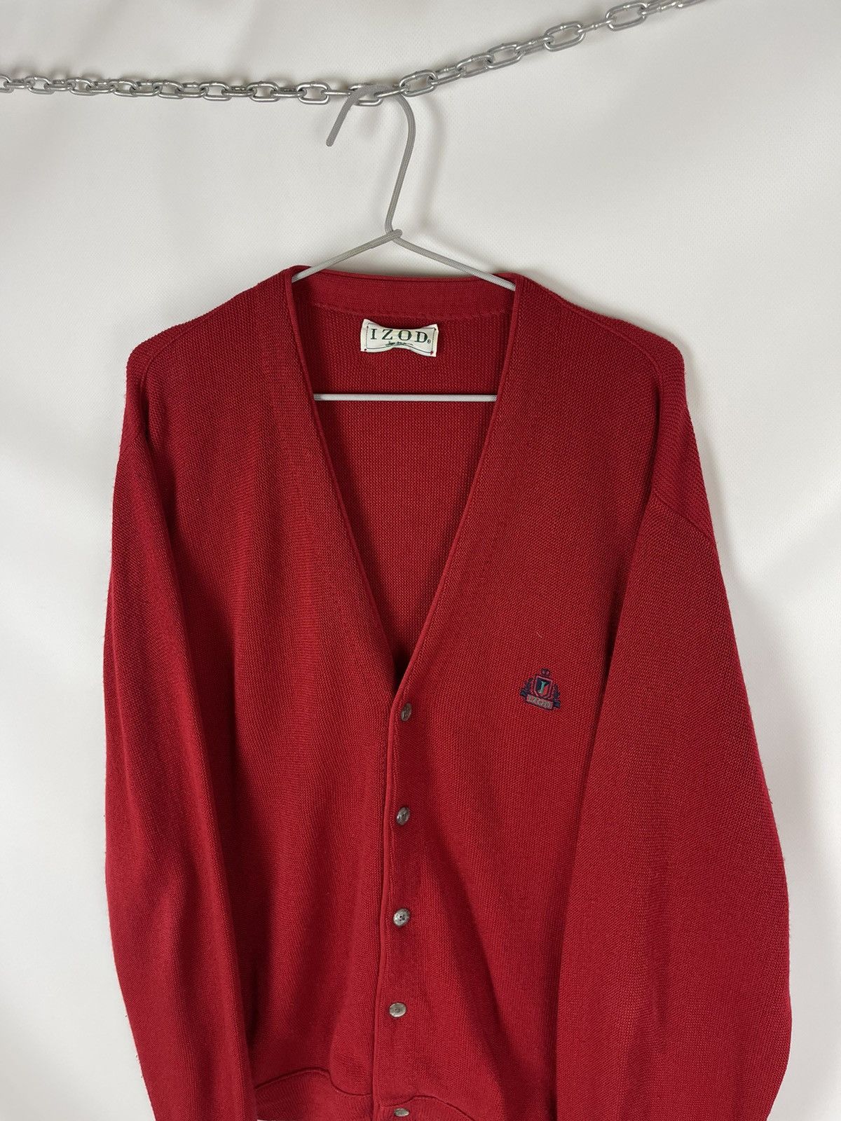 Izod × Vintage Izod Vintage made in USA knitted cardigan embroidered logo Size US L / EU 52-54 / 3 - 7 Thumbnail
