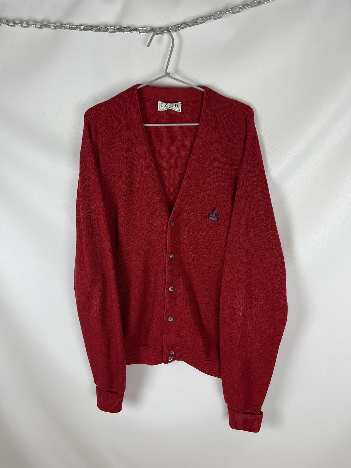 Izod × Vintage Izod Vintage made in USA knitted cardigan embroidered logo Size US L / EU 52-54 / 3 - 6 Thumbnail