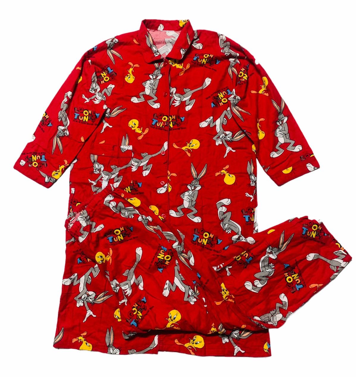 Cartoon Network 1996 Looney tunes full printed Warner Bros 1 set pyjamas Size US XL / EU 56 / 4 - 2 Thumbnail