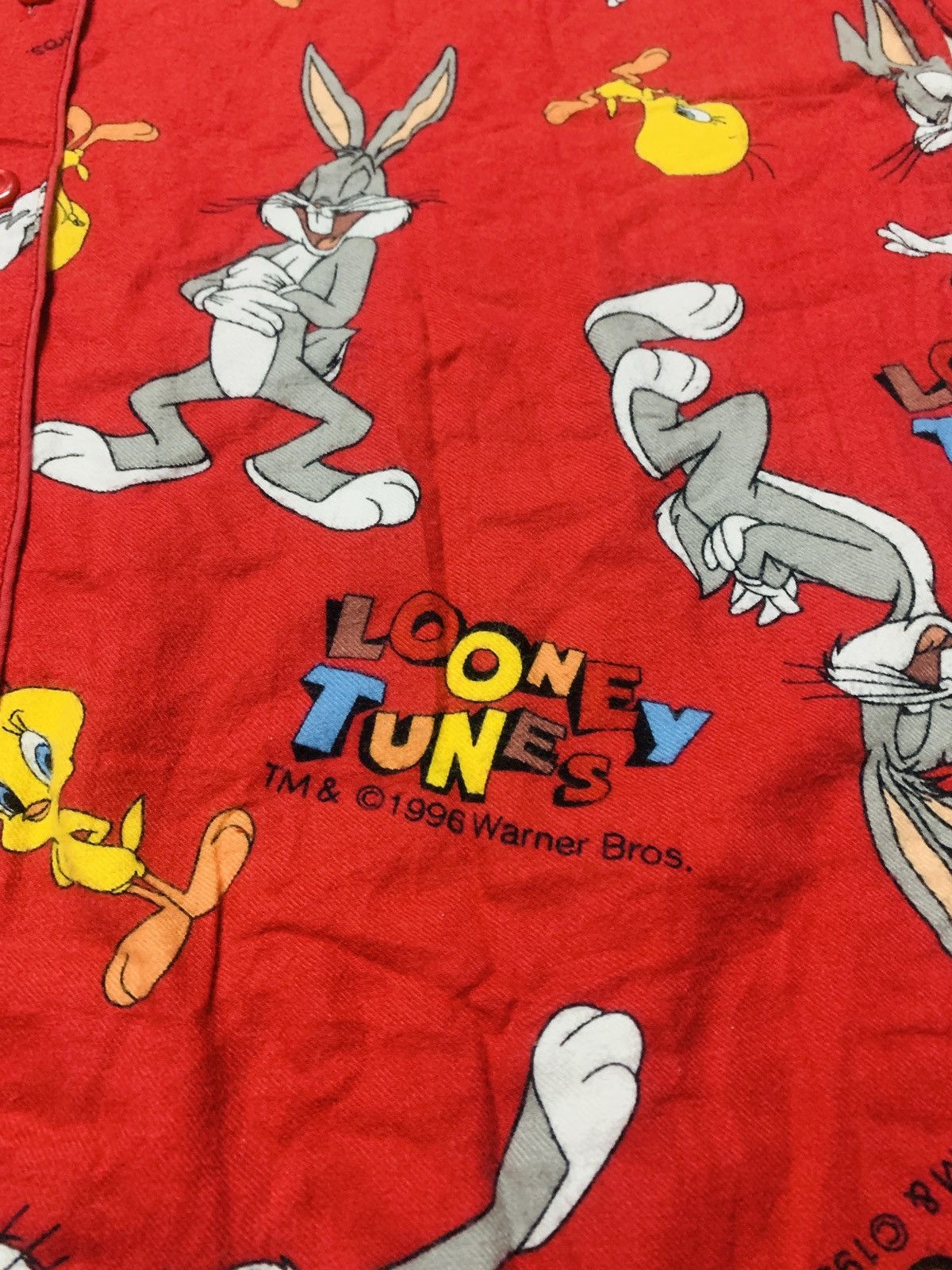 Cartoon Network 1996 Looney tunes full printed Warner Bros 1 set pyjamas Size US XL / EU 56 / 4 - 8 Thumbnail