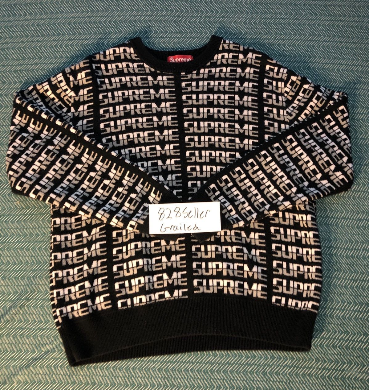 Supreme Supreme Repeat Sweater - Black | Grailed