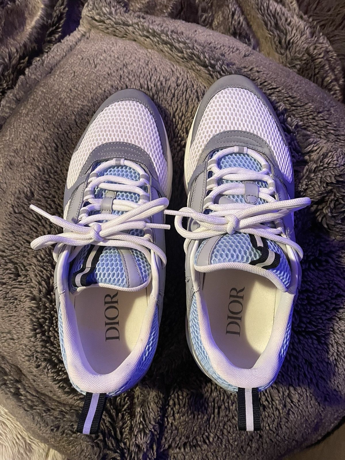 Dior Dior B22 White/Blue Calfskin Sneaker Size US 11 / EU 44 - 3 Thumbnail