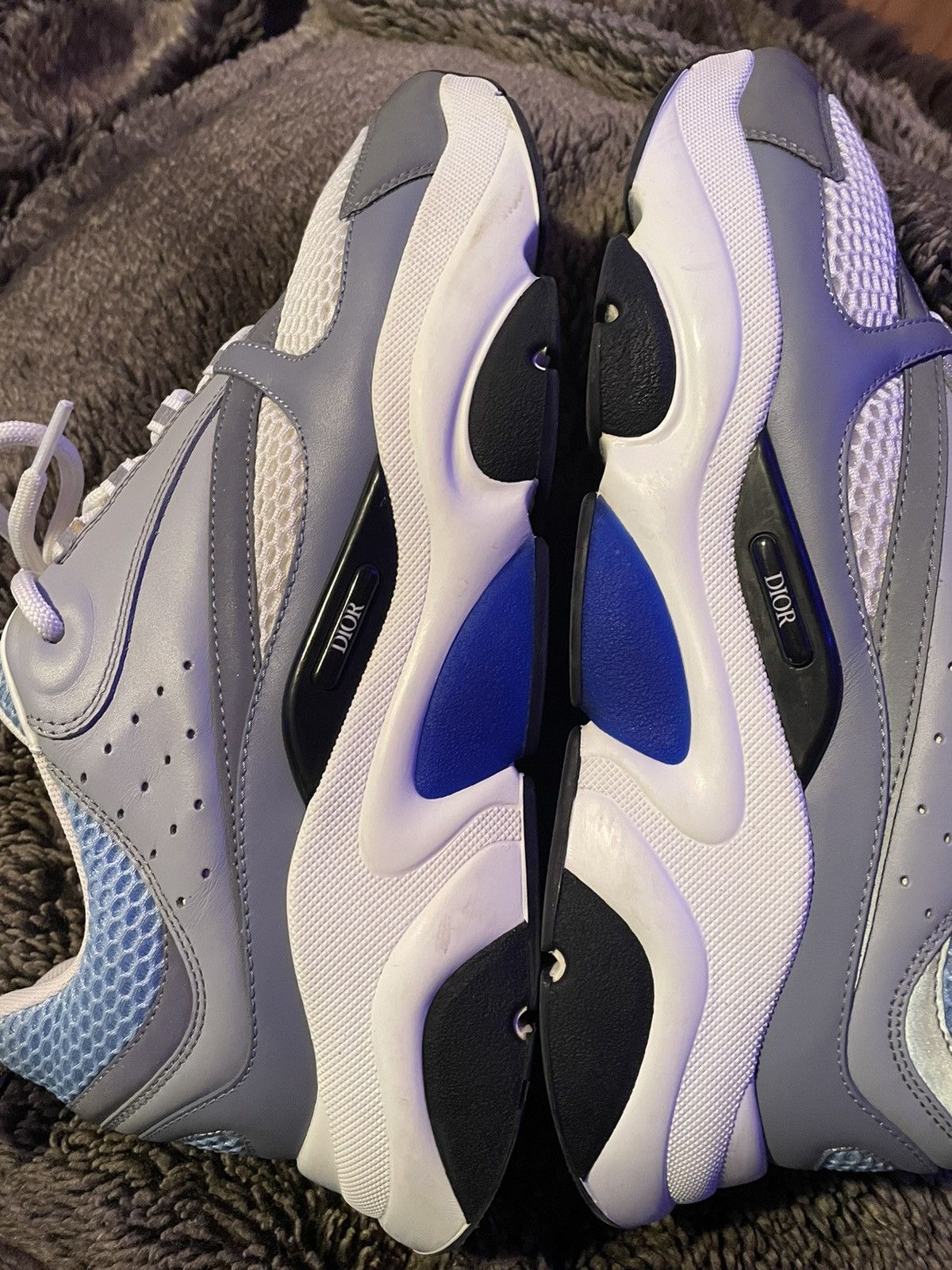 Dior Dior B22 White/Blue Calfskin Sneaker Size US 11 / EU 44 - 6 Thumbnail