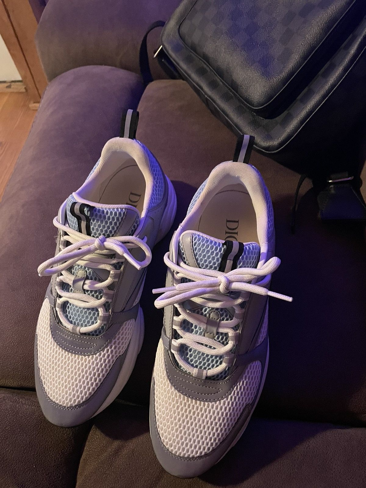 Dior Dior B22 White/Blue Calfskin Sneaker Size US 11 / EU 44 - 15 Thumbnail