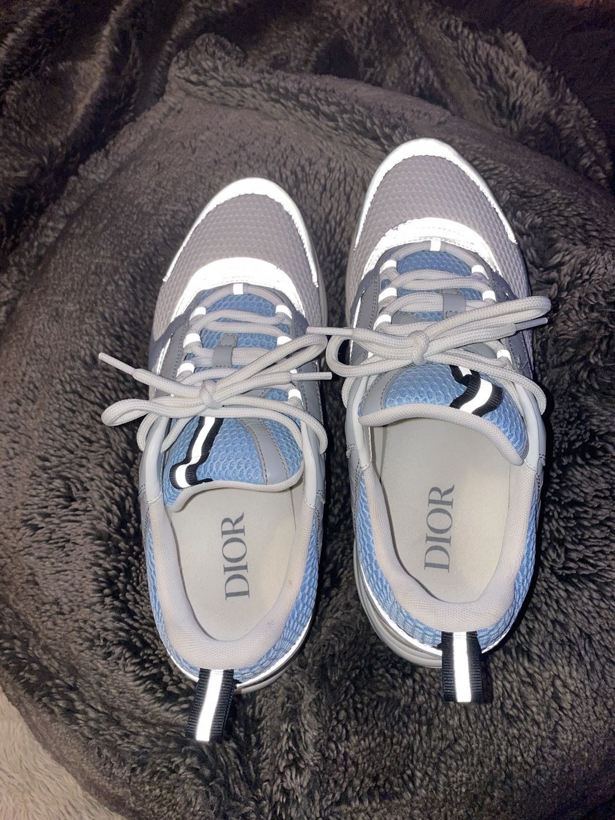 Dior Dior B22 White/Blue Calfskin Sneaker Size US 11 / EU 44 - 5 Thumbnail