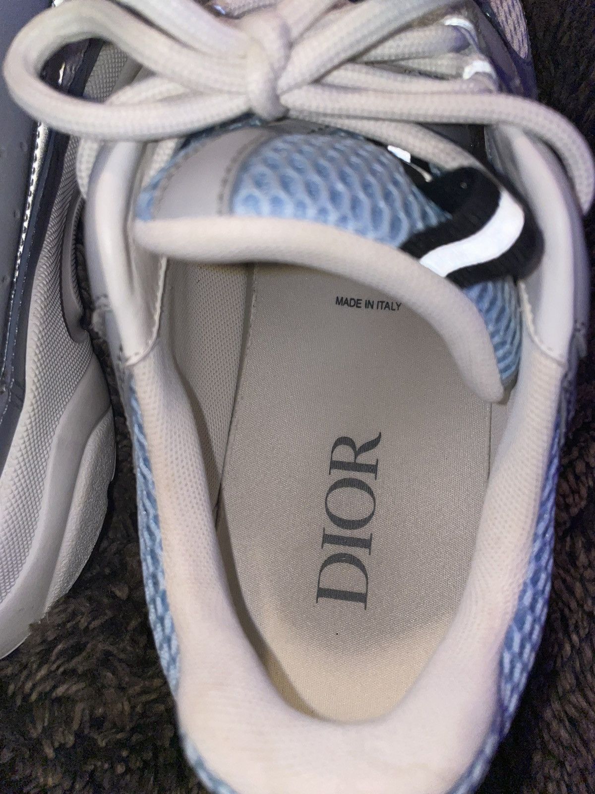 Dior Dior B22 White/Blue Calfskin Sneaker Size US 11 / EU 44 - 10 Thumbnail
