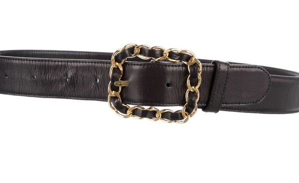 Chanel Chanel Interlocking CC Logo Leather Waist Belt