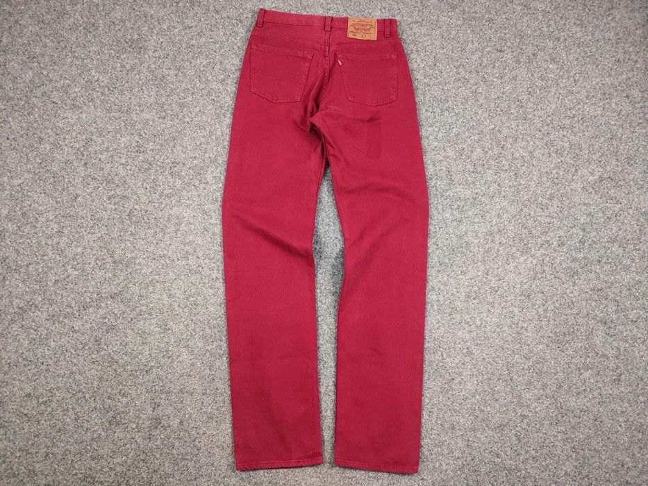 Levi's Rare Vintage 90's Levis 501 Red Denim Jeans Made in USA Size US 32 / EU 48 - 4 Thumbnail