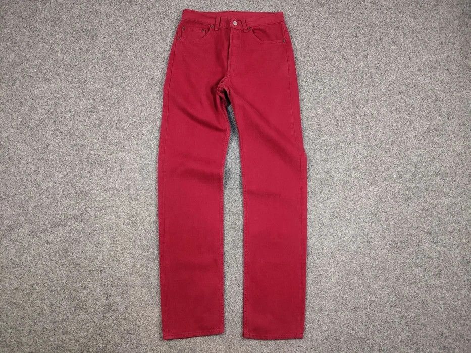 Levi's Rare Vintage 90's Levis 501 Red Denim Jeans Made in USA Size US 32 / EU 48 - 3 Thumbnail