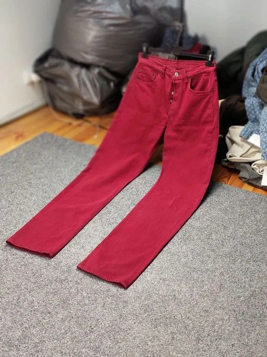 Levi's Rare Vintage 90's Levis 501 Red Denim Jeans Made in USA Size US 32 / EU 48 - 10 Thumbnail