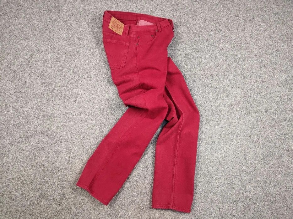 Levi's Rare Vintage 90's Levis 501 Red Denim Jeans Made in USA Size US 32 / EU 48 - 5 Thumbnail