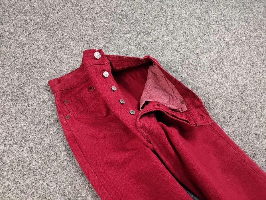 Levi's Rare Vintage 90's Levis 501 Red Denim Jeans Made in USA Size US 32 / EU 48 - 6 Thumbnail