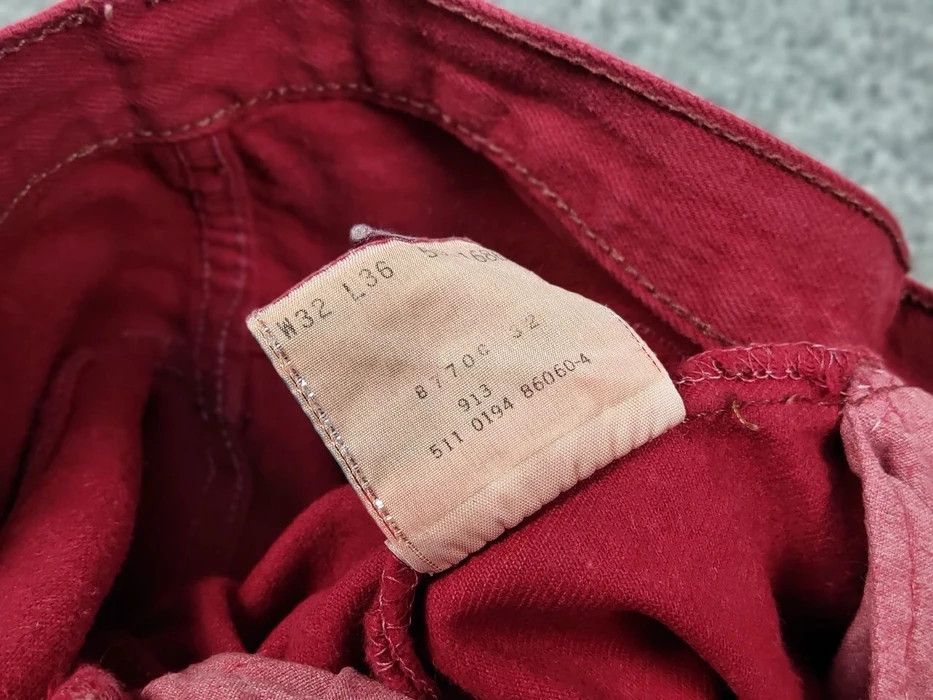 Levi's Rare Vintage 90's Levis 501 Red Denim Jeans Made in USA Size US 32 / EU 48 - 9 Thumbnail