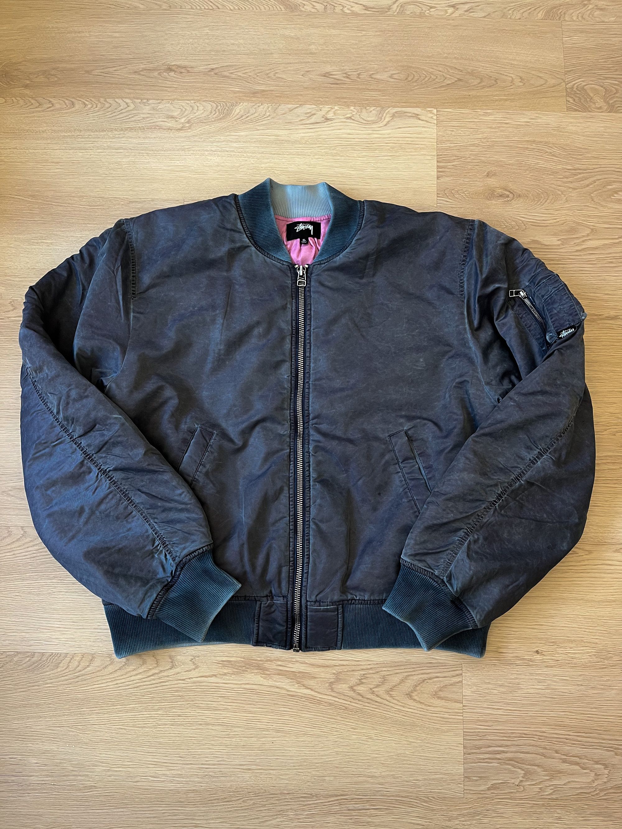 stussy DYED NYLON 折り返せ BOMBER JACKET MA-1