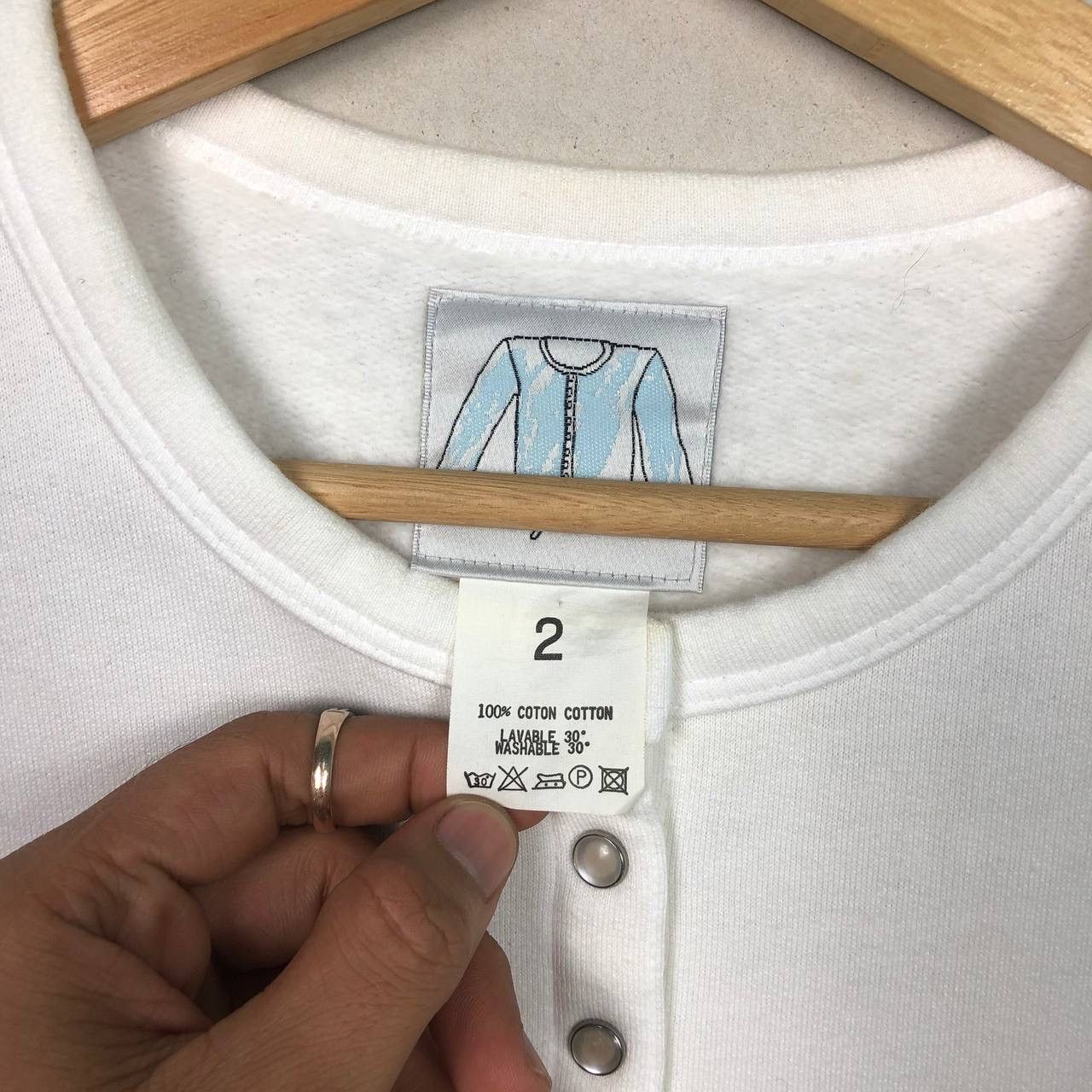 Plain Agnes B. Button Ups White Tee Shirt