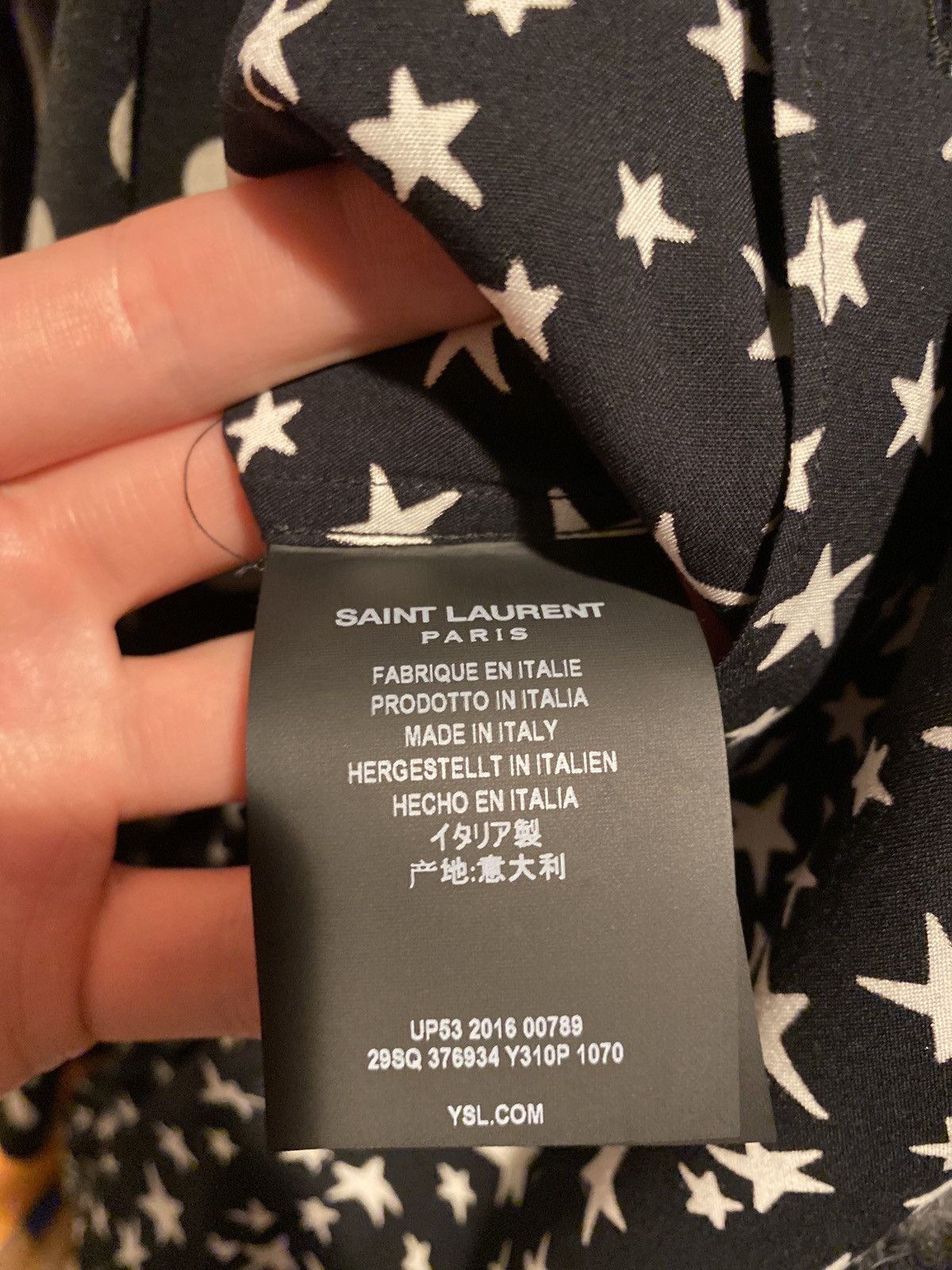 Saint Laurent Paris Saint Laurent star shirt 2017ss Size US S / EU 44-46 / 1 - 5 Thumbnail