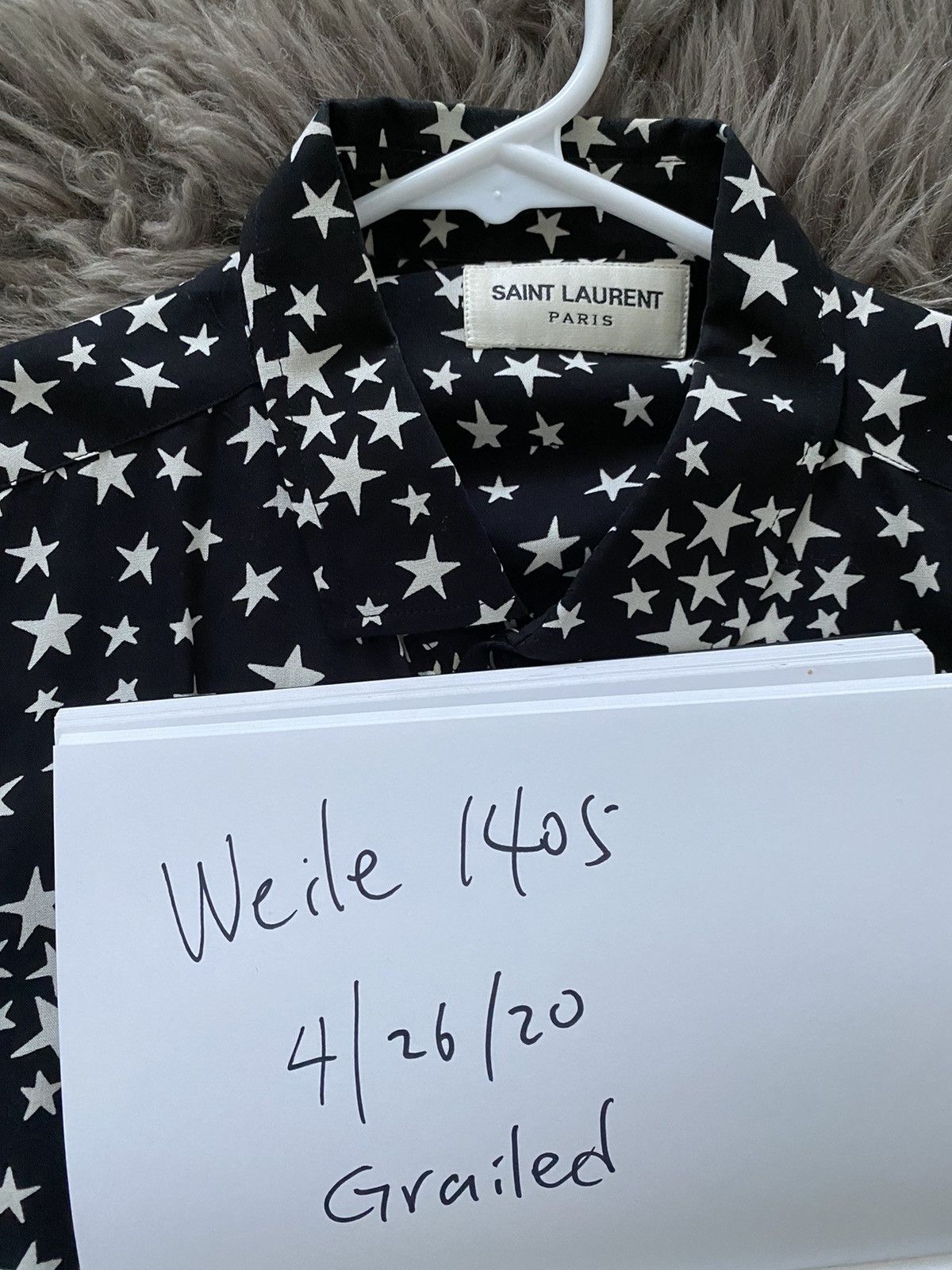 Saint Laurent Paris Saint Laurent star shirt 2017ss Size US S / EU 44-46 / 1 - 2 Thumbnail